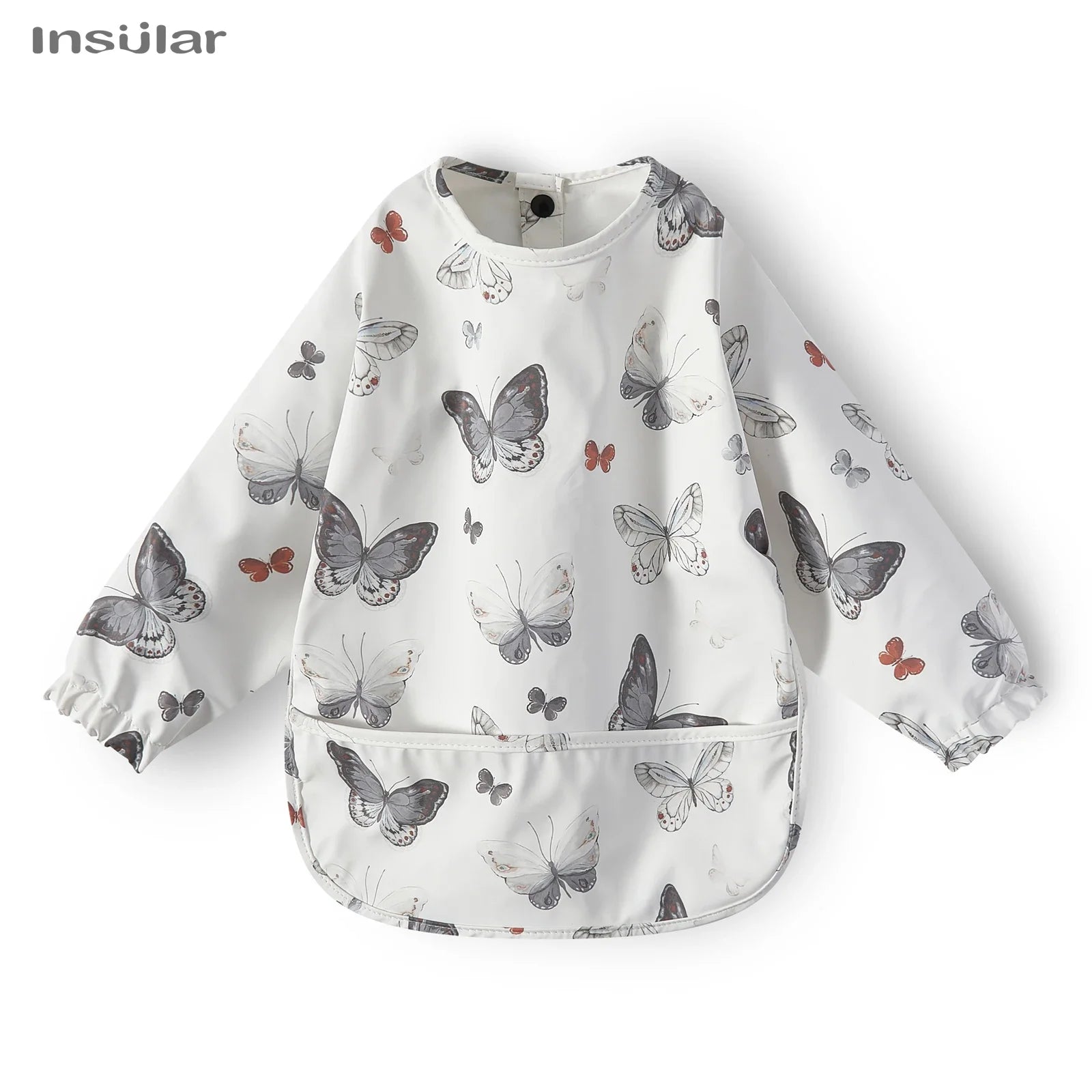 Cute Cartoon Animal Waterproof Long Sleeve Toddler Feeding Smock Bib