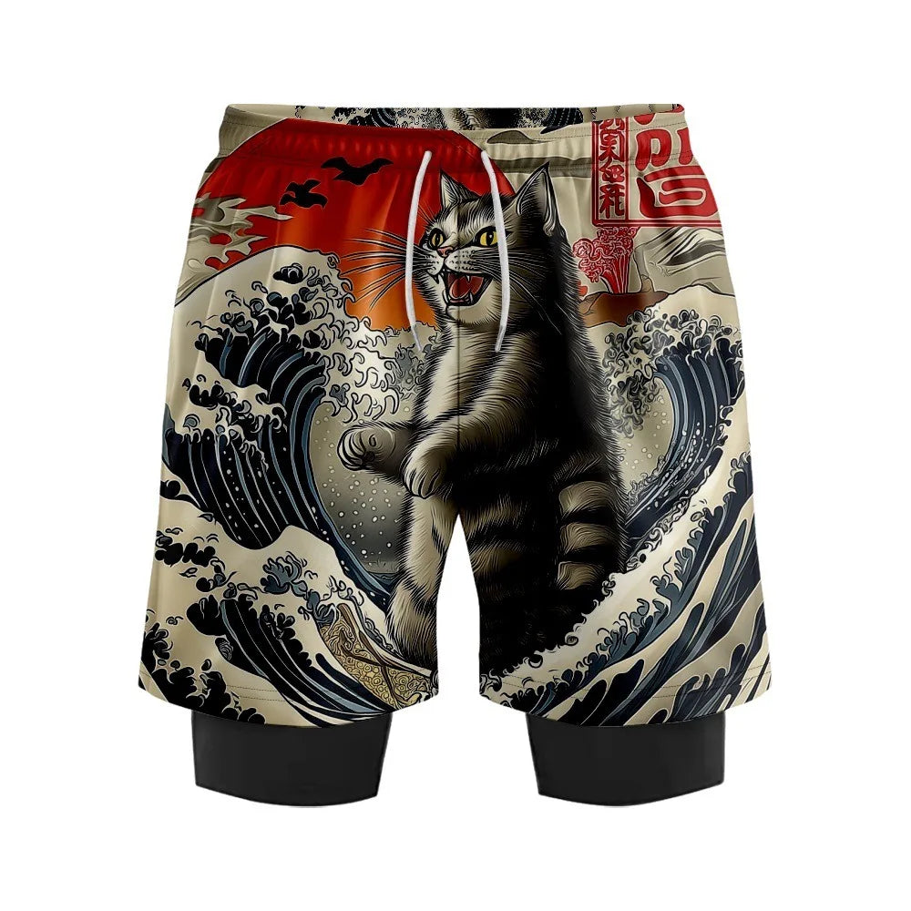 Men's Quick - Dry Digital Print Surf Board Shorts