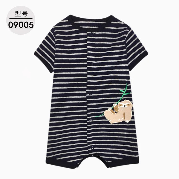 Summer Cartoon Baby Romper O - Neck Cotton Clothing