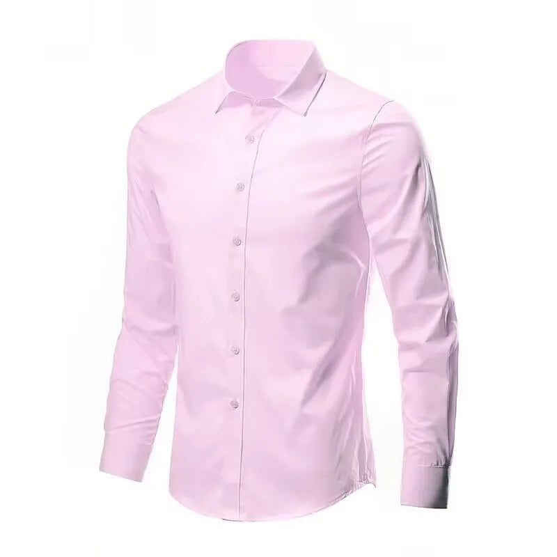 Mens Anti-Wrinkle Dress Shirt Stylish Duo