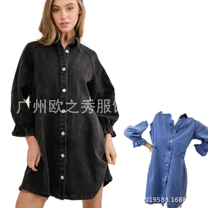 Pink Denim Dress For Women Trendy Style