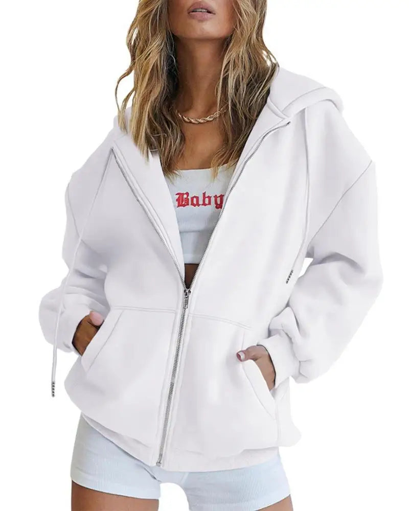 Oversized Zip Up Hoodie For Women