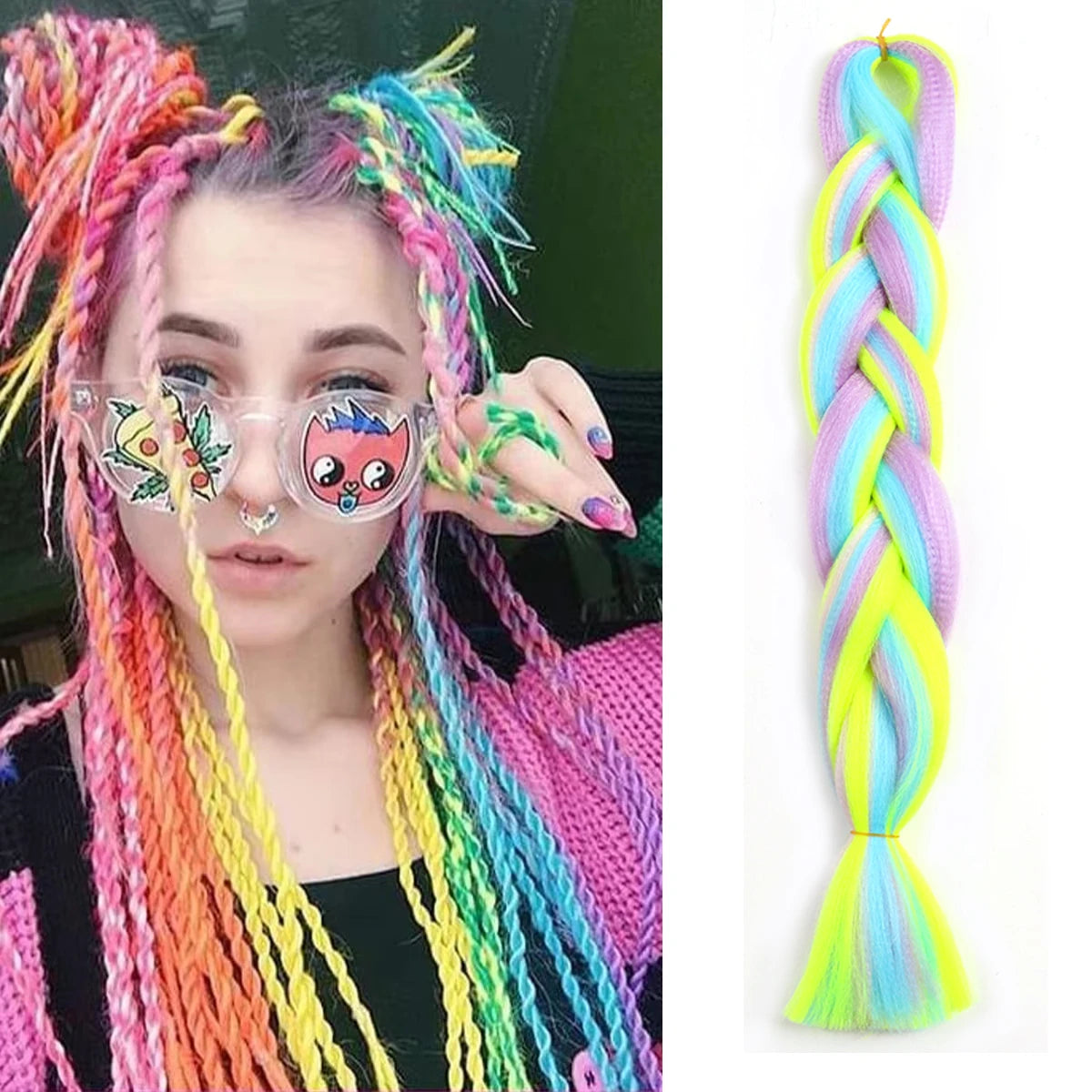 Purple Blue Braiding Hair Extensions