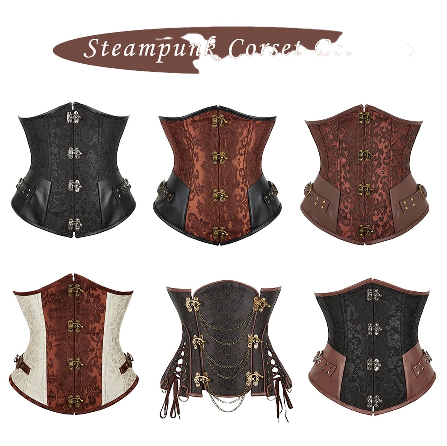 Steampunk Underbust Corset Top For Fashion