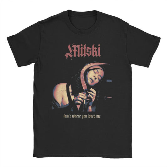 Mitski 90s Novelty Oversized Cotton T-Shirt for Men - Summer Short