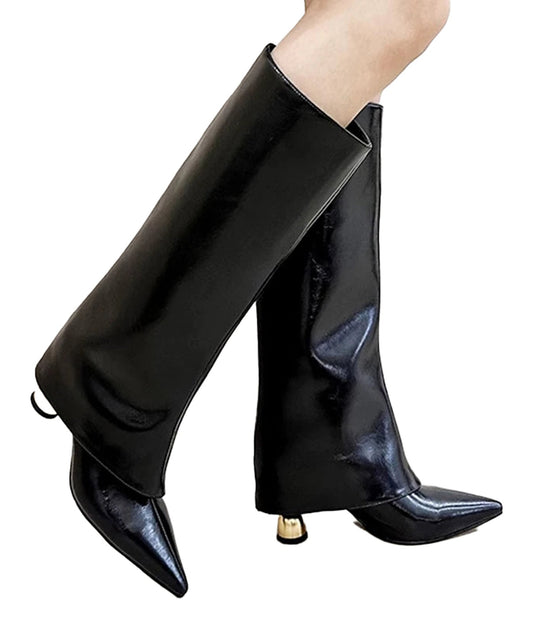 Designer Pointed Toe Knee High Boots