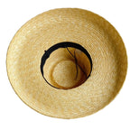 Large straw hat on a white surface