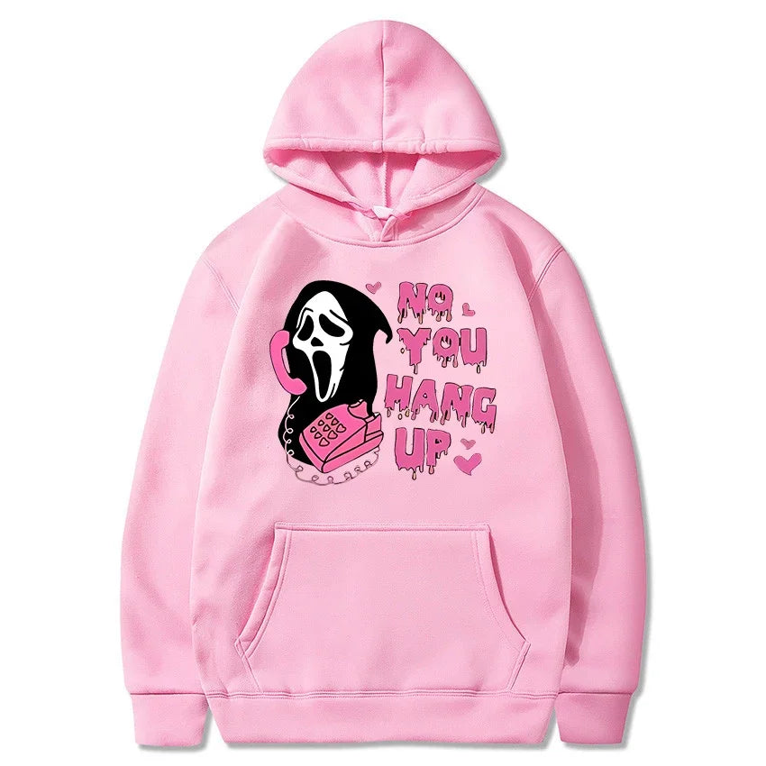 Womens Harajuku Graphic Hoodie Pink Scream Design