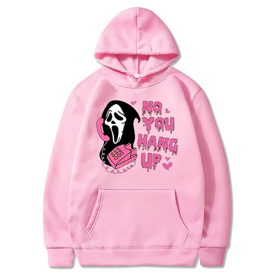 Womens Harajuku Graphic Hoodie Pink Scream Design
