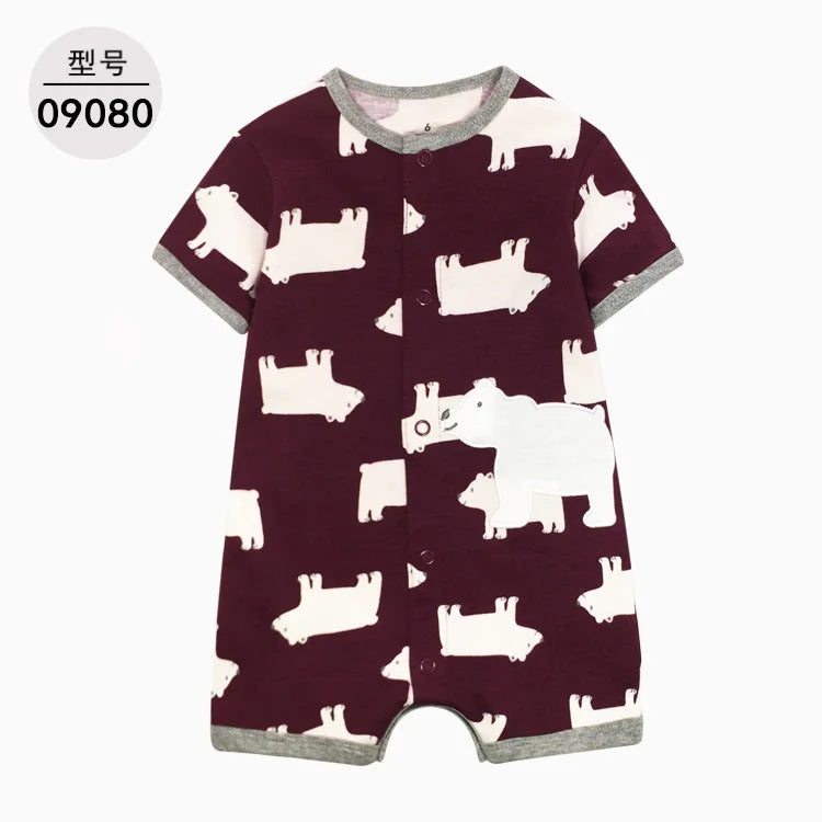 Summer Cartoon Baby Romper O - Neck Cotton Clothing