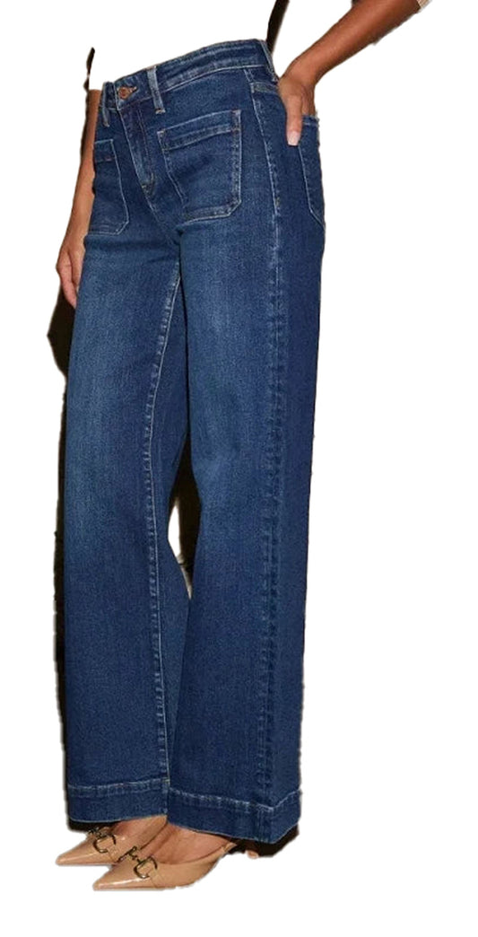 Womens High Waisted Wide Leg Jeans