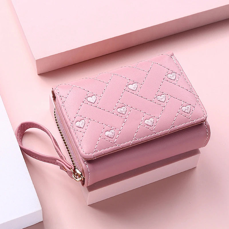 Kawaii Cute Pink PU Leather Small Wallet with Card Holder
