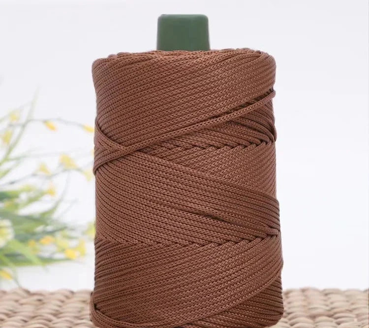 3mm Triple Strand Bright Silk Thread Flat Colorful  Silk Cotton Polyester