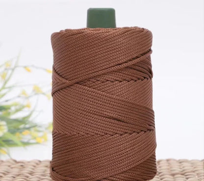 3mm Triple Strand Bright Silk Thread Flat Colorful  Silk Cotton Polyester