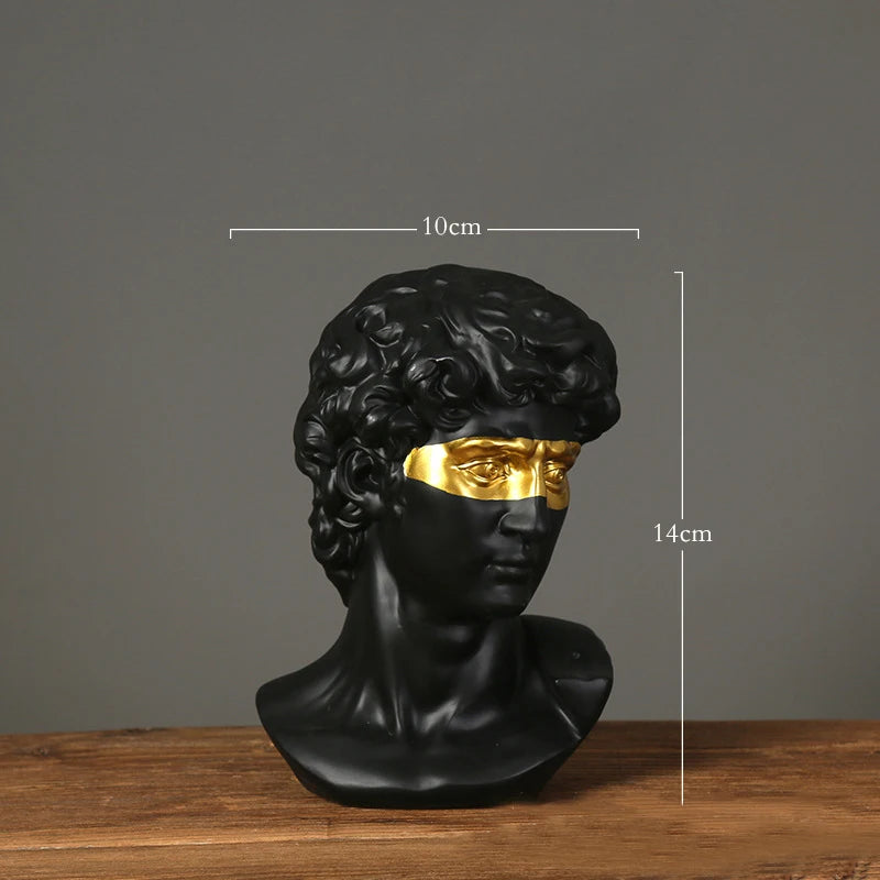 European Modern David Head Resin Art Sculpture