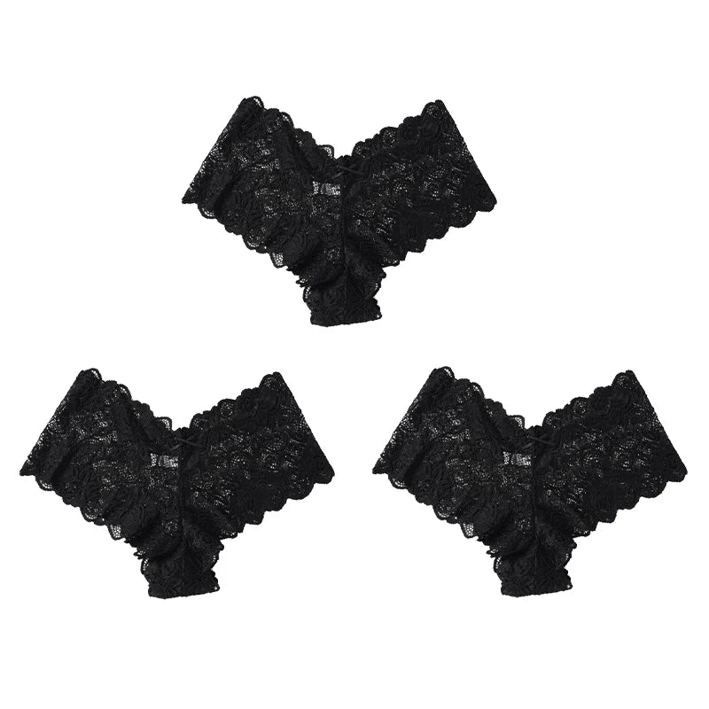 Sexy Floral Lace Low - Rise Briefs Soft Lingerie