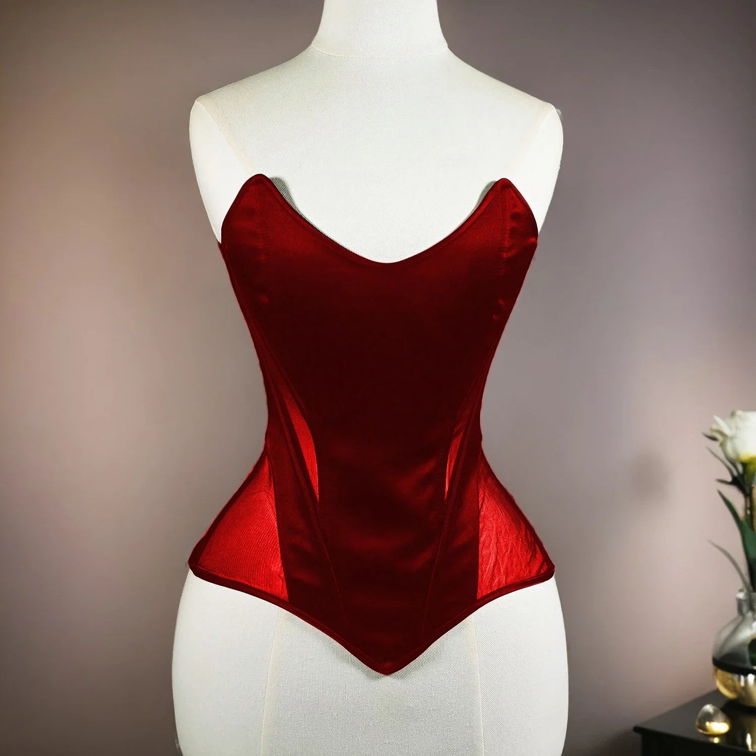 Vintage Overbust Mesh Corset Bodice Shaping Top