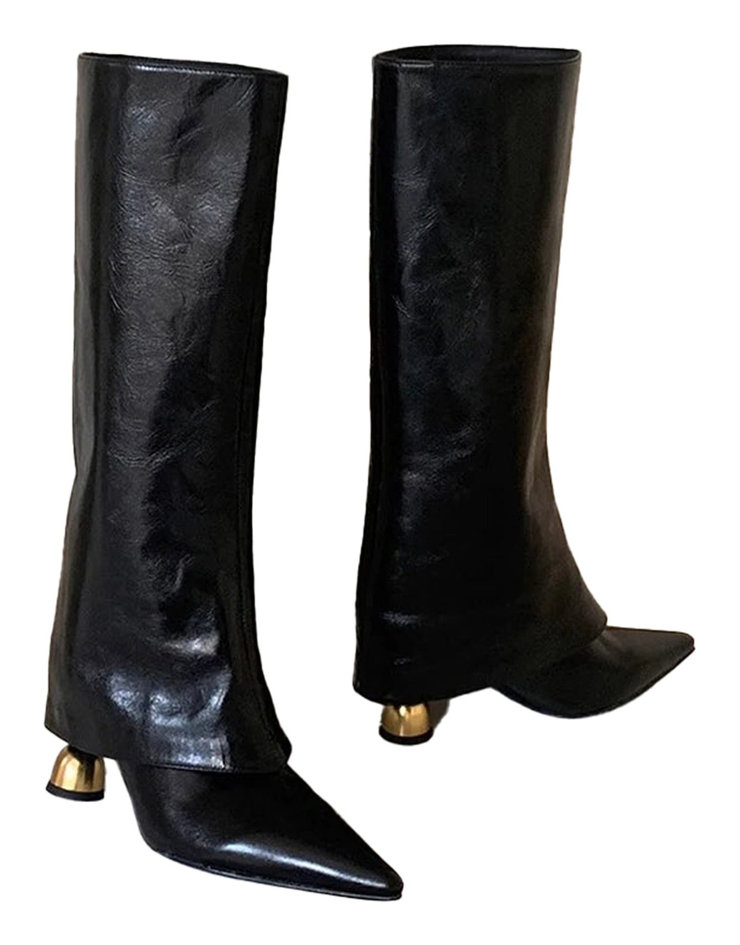Designer Pointed Toe Knee High Boots