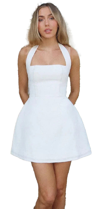 Off Shoulder White Mini Dress