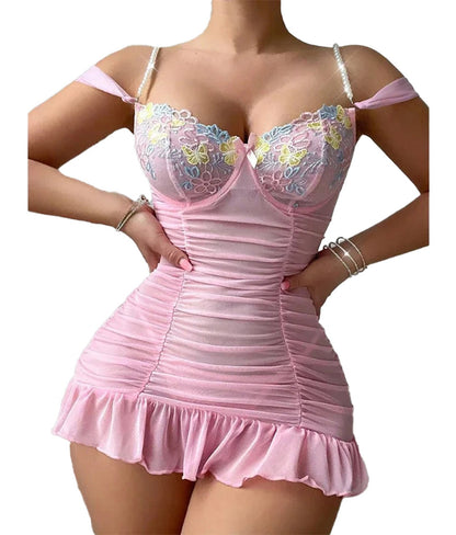 Lace Sheer Lingerie Top For Women