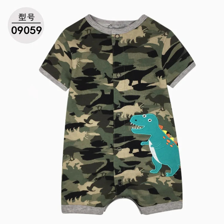 Summer Cartoon Baby Romper O - Neck Cotton Clothing