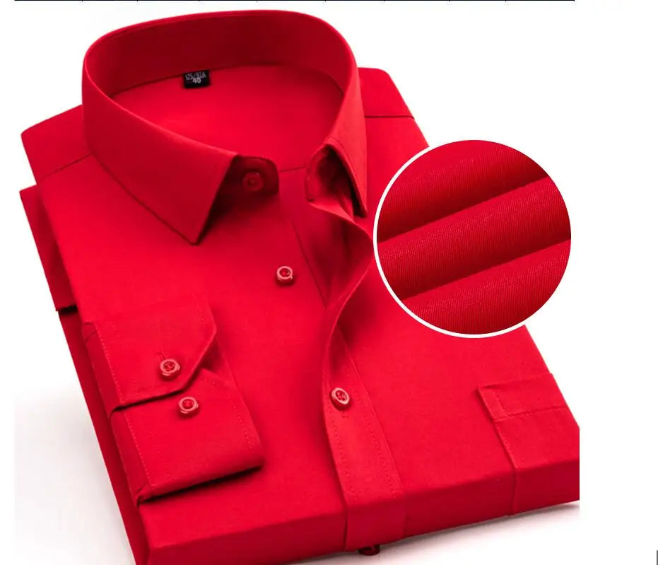 Mens Slim Fit Red Dress Shirt