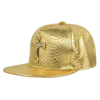 Hip Hop Jesus Cross Cap With Bling