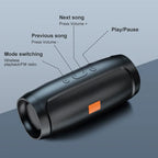 LuckeLadybug portable wireless speaker with bluetooth featuring playback controls and FM radio mode