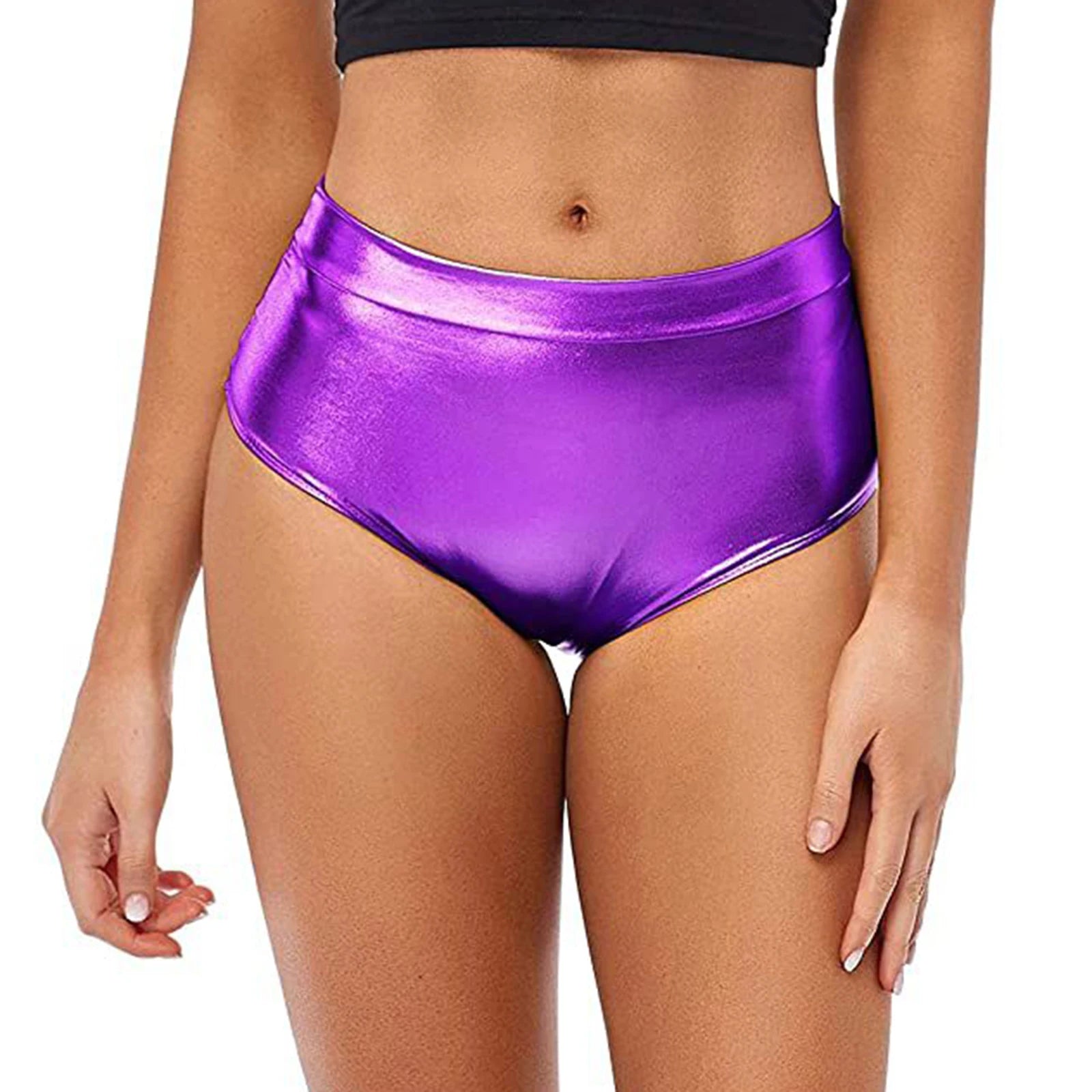 High-Waisted Shiny Booty Shorts