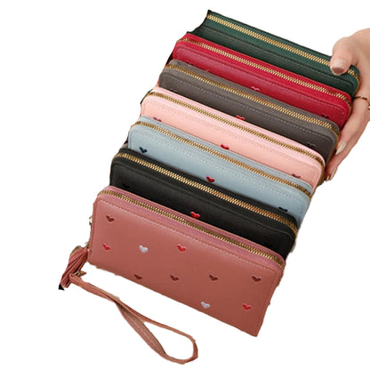 Womens Love Heart Wallet Wristlet
