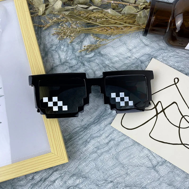 Pixel Mosaic Thug Life Square Sunglasses for Kids