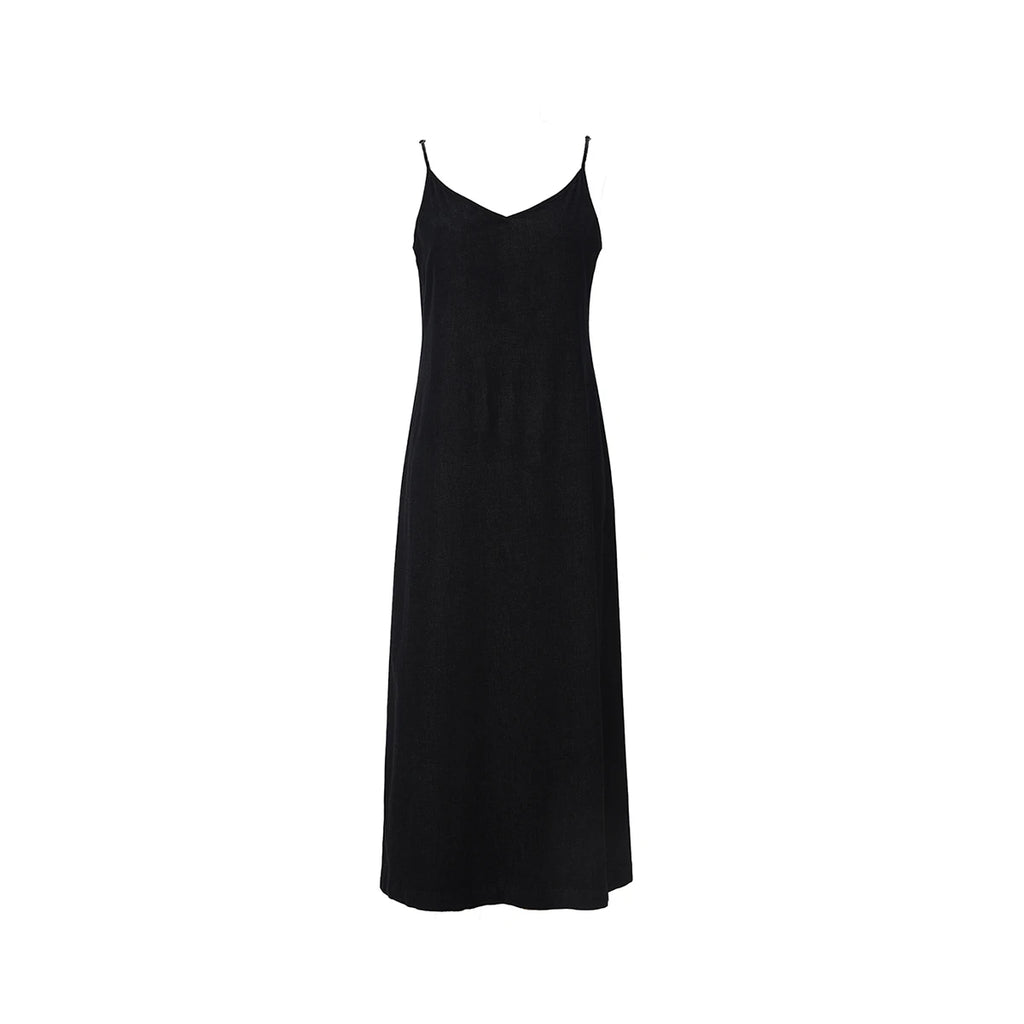 Womens Lightweight Denim Wrap Blouse and Slip Dress Set