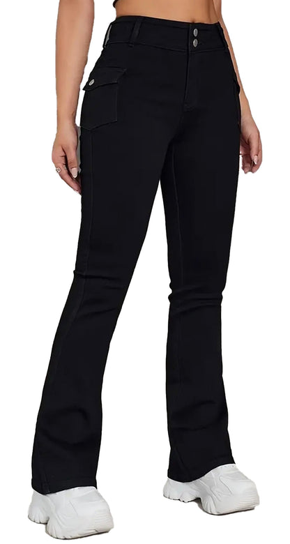 Womens Black Goth Flare Pants