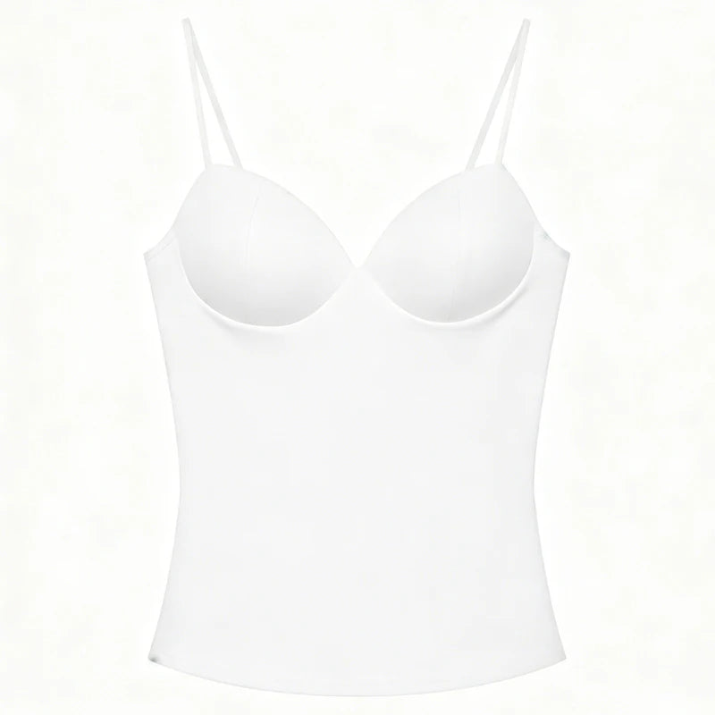 Elegant Halter Corset Crop Top with Straps for Women