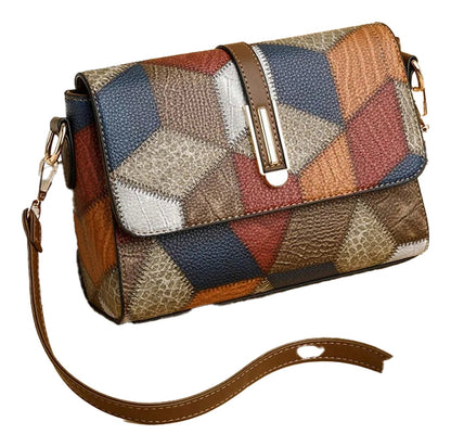 Vintage Splicing Crossbody Bag For Women