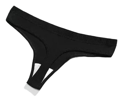 Detail of Fabric of Low Waist Cotton Thong Panties for Women