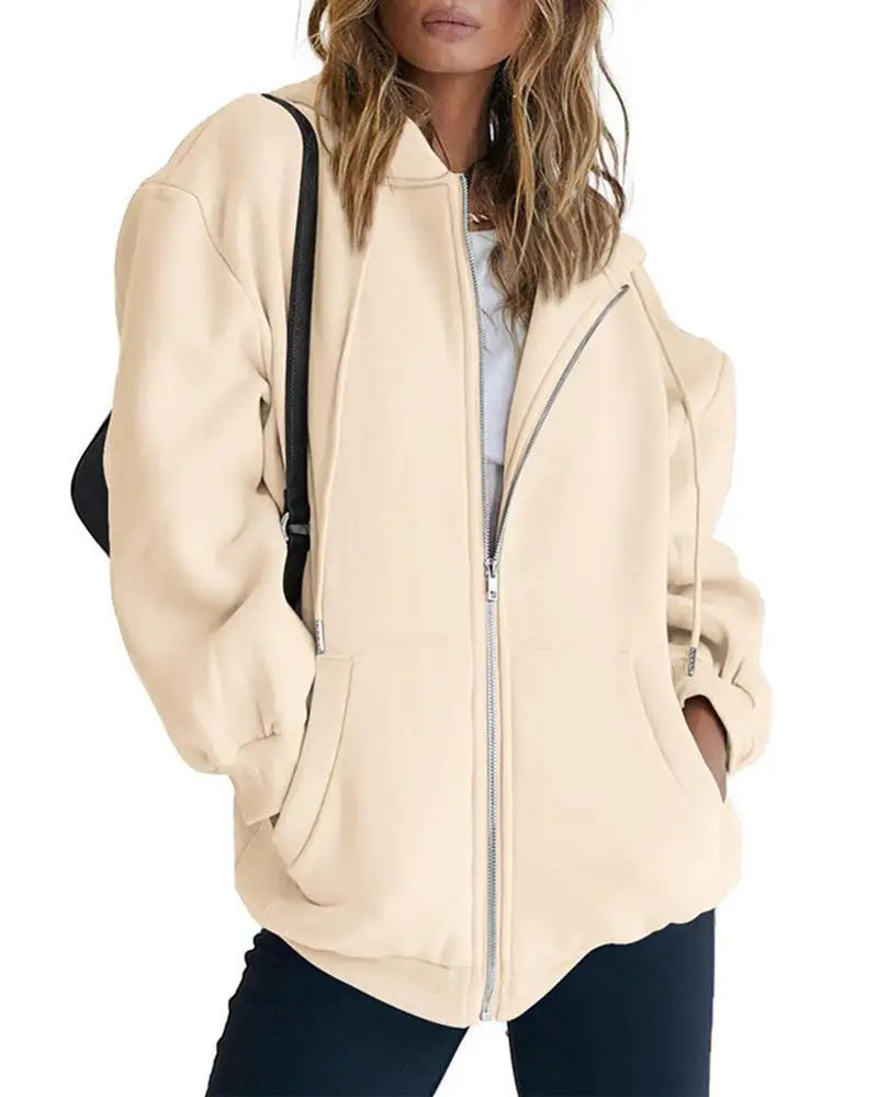 Oversized Zip Up Hoodie For Women