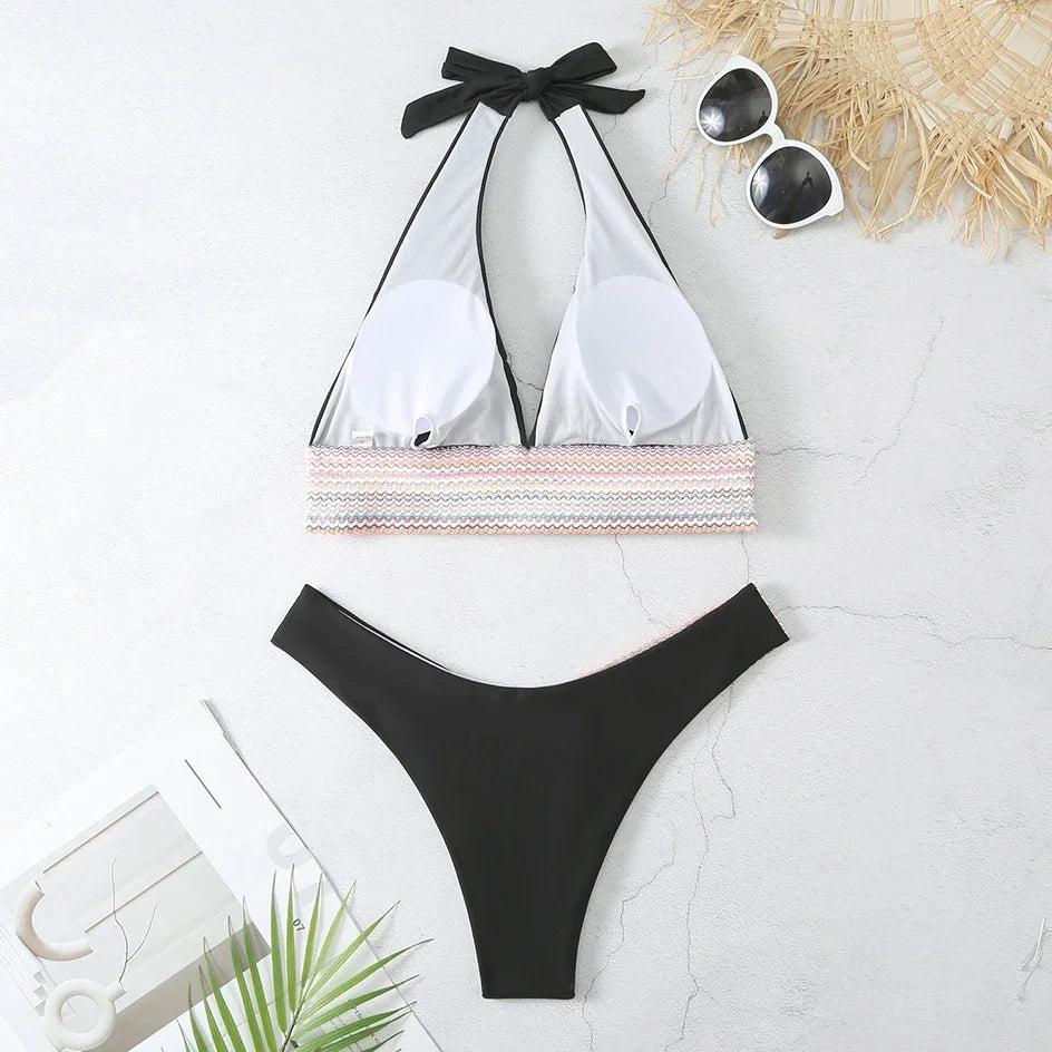 Stunning Two-Tone Bikini Set