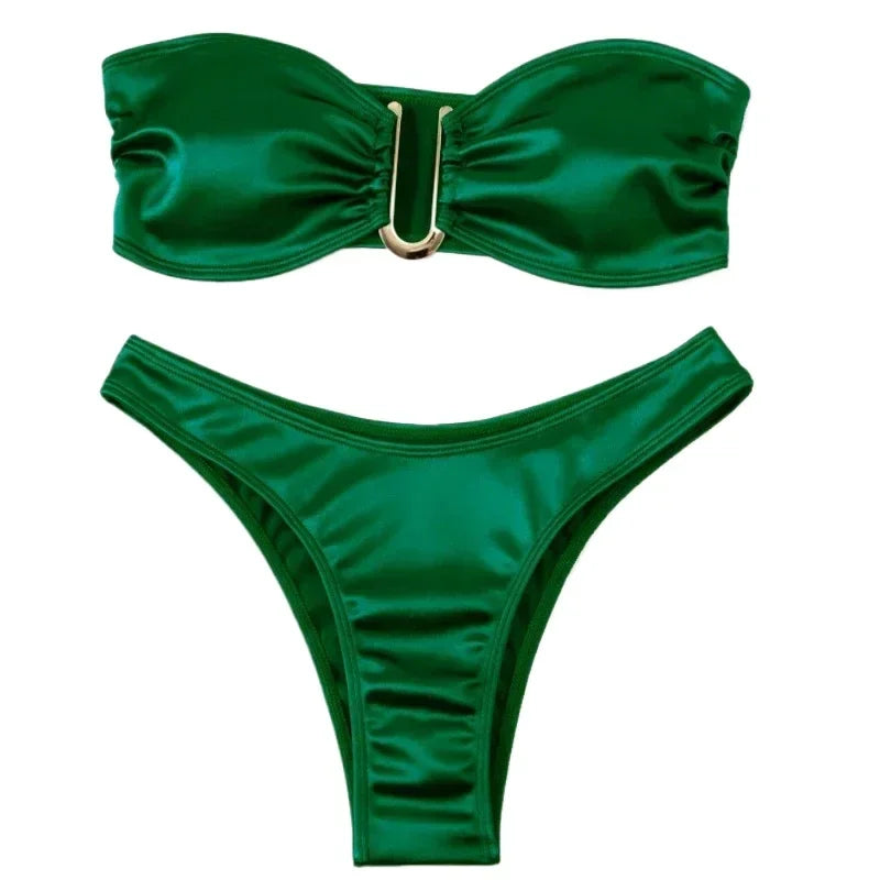 Bikini: Trendy High-Waisted Two-Piece