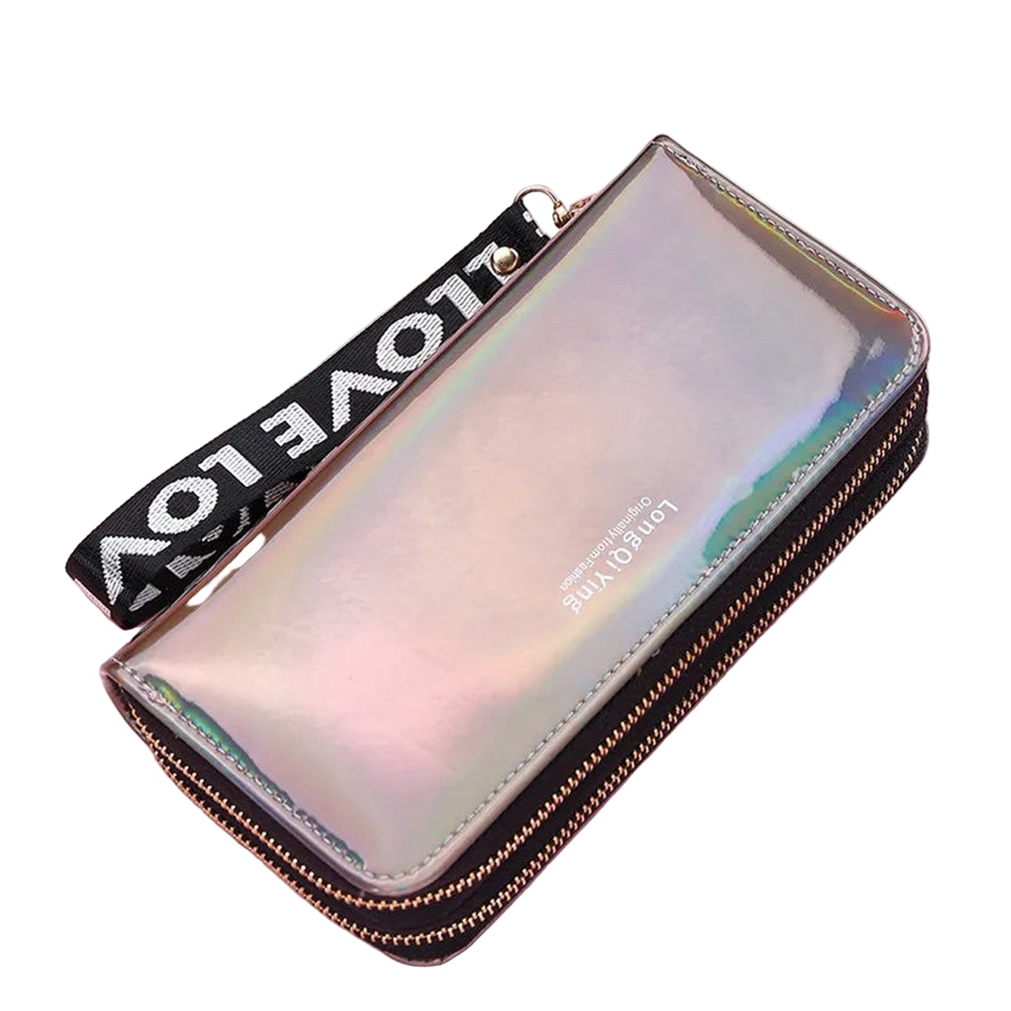 Womens Laser Wallet With Double Zipper