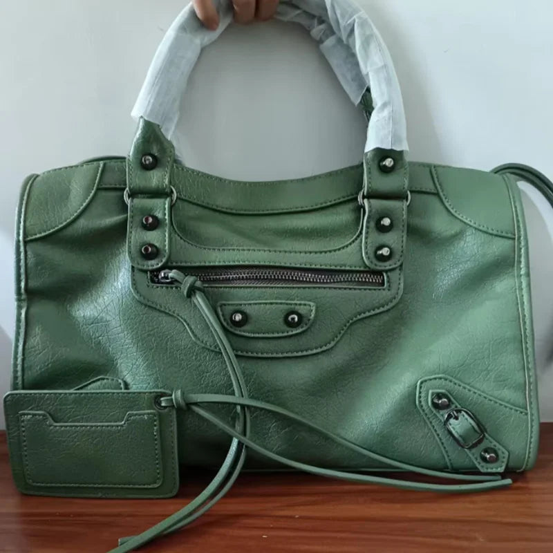 High Capacity Motorcycle Shoulder Bag Luxury Travel Hobo Crossbody Handbag
