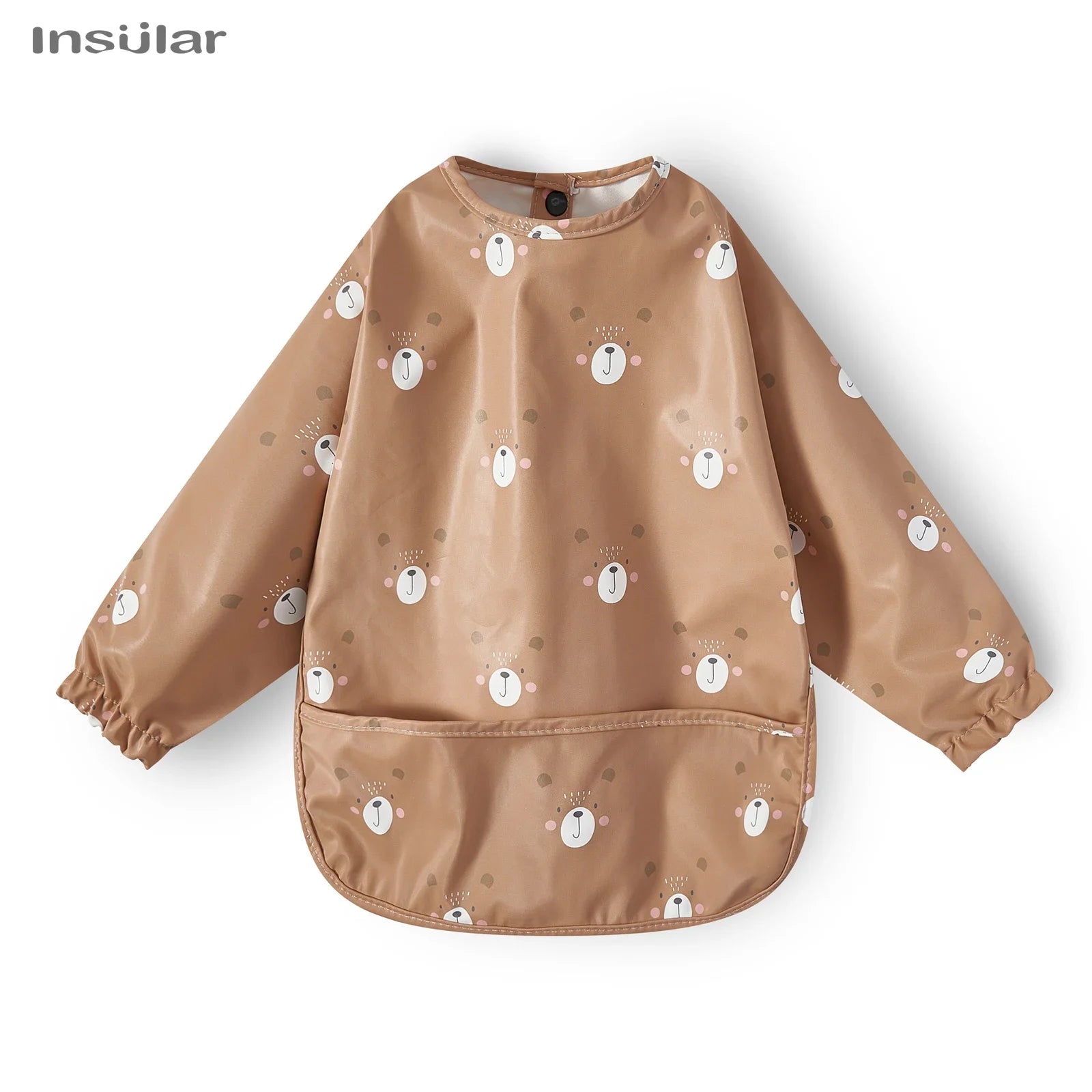 Cute Cartoon Animal Waterproof Long Sleeve Toddler Feeding Smock Bib