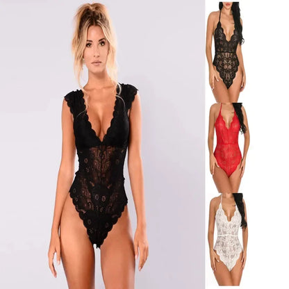 Plus Size Lace Bodysuit Lingerie