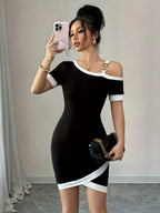 Mini Dress with Chic Off-Shoulder Design