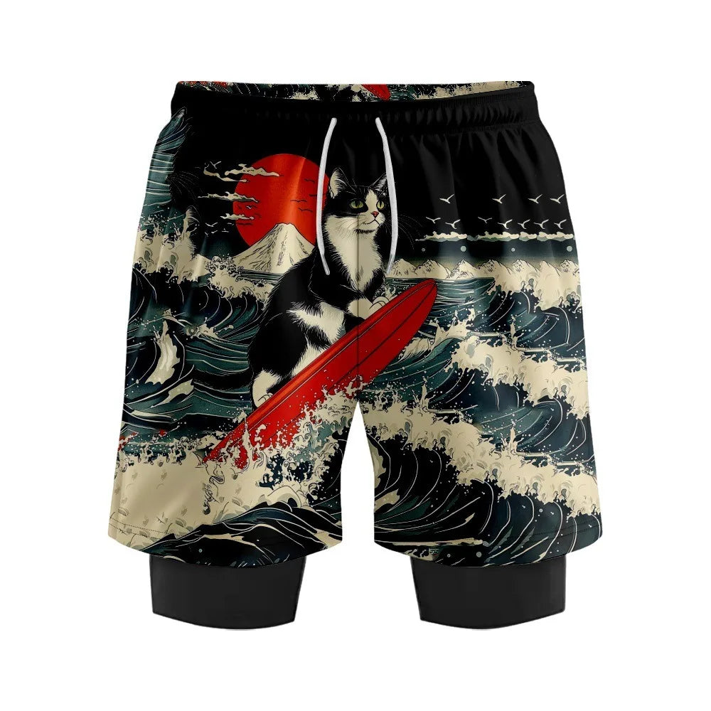 Men's Quick - Dry Digital Print Surf Board Shorts