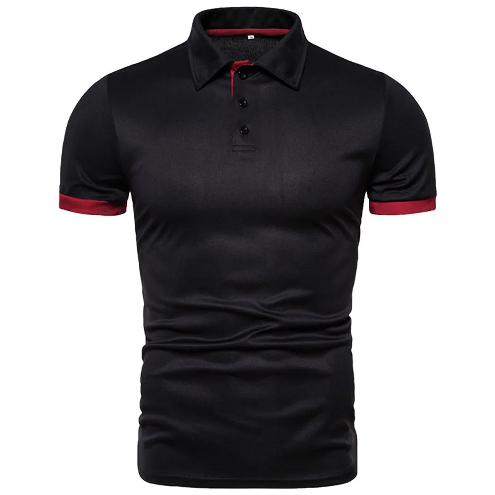 Mens Solid Color Polo Shirt – Stylish Fit