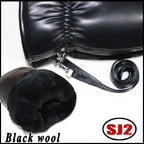 Genuine Leather Sheepskin Mittens Winter Warm Furry Gloves