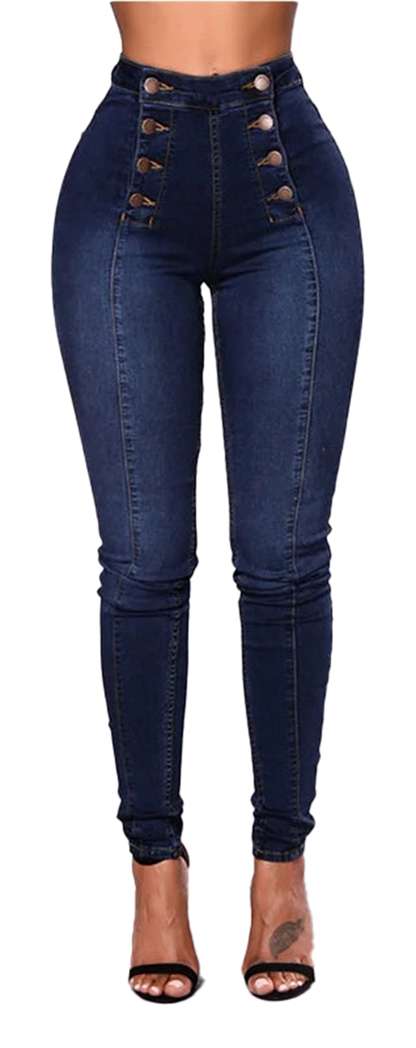 Vintage High Waist Skinny Jeans For Women