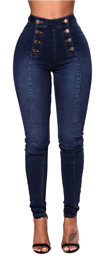Vintage High Waist Skinny Jeans For Women