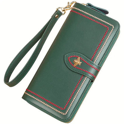 Genuine Leather Womens Wallet Wristlet